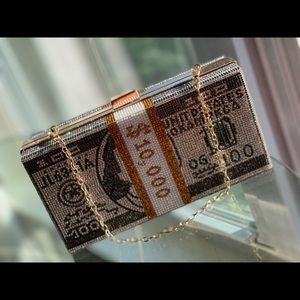 Money Clutch Purse Bling Handbag